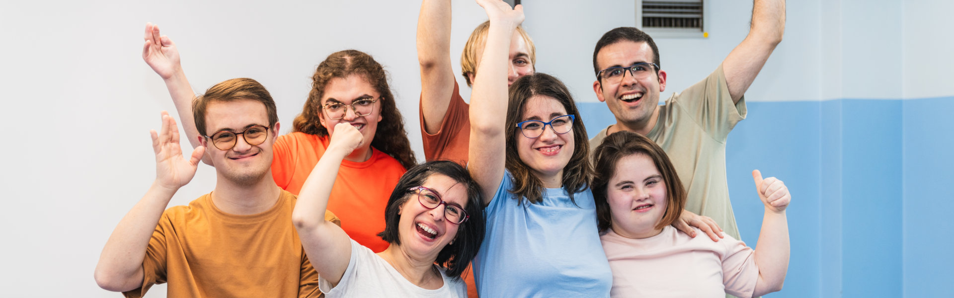 A heartwarming celebration moment with students with Down Syndrome after yoga